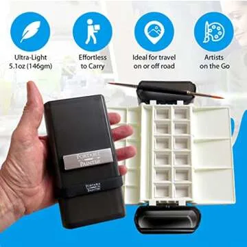 Watercolor Palette by Portable Painter - Ultralight - Travel - Pocket Size - Professional Quality