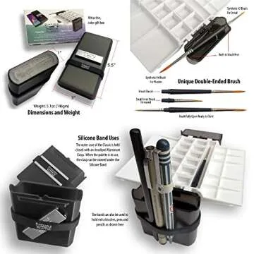 Watercolor Palette by Portable Painter - Ultralight - Travel - Pocket Size - Professional Quality