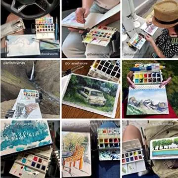 Watercolor Palette by Portable Painter - Ultralight - Travel - Pocket Size - Professional Quality