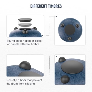 Shaevle Steel Tongue Drum 6" Calm Drums 8 Notes Portable