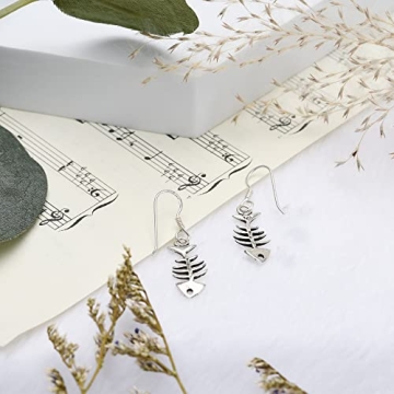 Stylish AeraVida Fishbone Dangle Earrings for Women