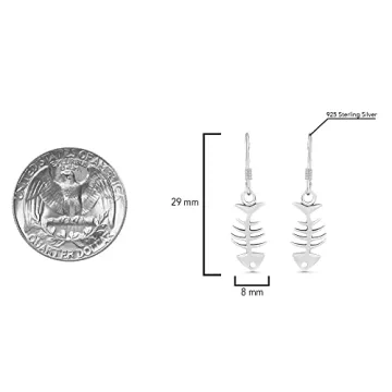 Stylish AeraVida Fishbone Dangle Earrings for Women