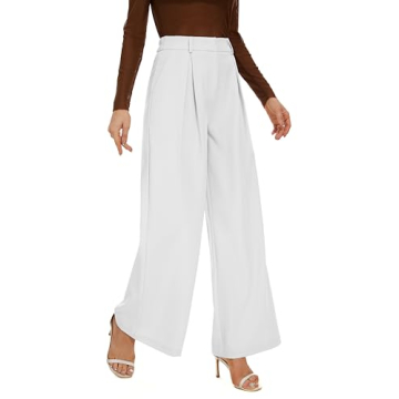 KICZOY Women Fall High Waist Casual Wide Leg Long Palazzo Pants Regular Work Long Trousers Suit Pant...