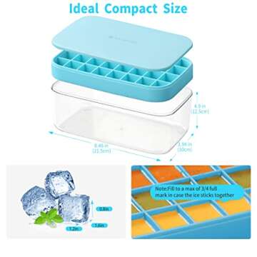 Ice Cube Tray with Lid and Bin - Perfect for All Drinks