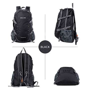 Sharkborough NODLAND Lightweight Backpack Travel 40L Foldable Water-Resistant Daypack, Hiking Outdoor Camping Rucksack for Men Women