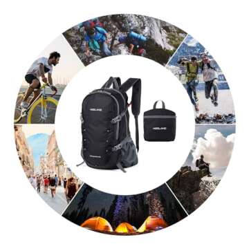 Sharkborough NODLAND Lightweight Backpack Travel 40L Foldable Water-Resistant Daypack, Hiking Outdoor Camping Rucksack for Men Women