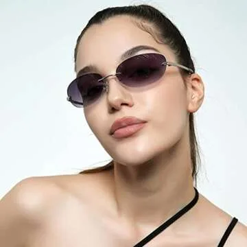 JUDOO Y2K Oval Sunglasses for Trendy Retro Style