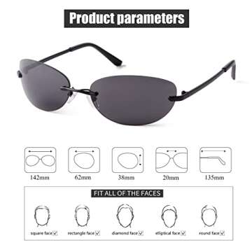 JUDOO Y2K Oval Sunglasses for Trendy Retro Style