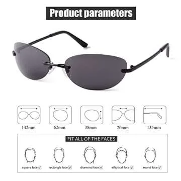 JUDOO Y2K Oval Sunglasses for Trendy Retro Style