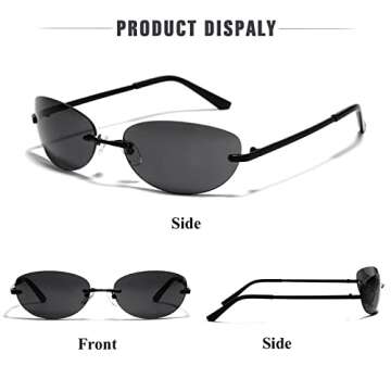 JUDOO Y2K Oval Sunglasses for Trendy Retro Style