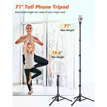 Nineigh 71" Tripod for iPhone - Versatile Selfie Stick Tripod