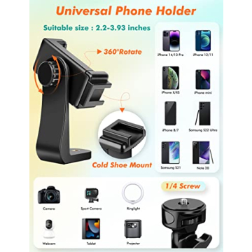 Nineigh 71" Tripod for iPhone - Versatile Selfie Stick Tripod