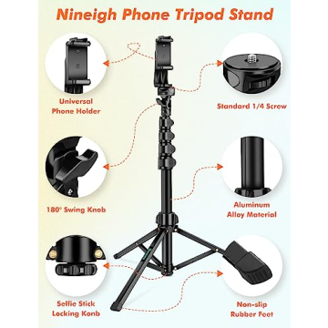 Nineigh 71" Tripod for iPhone - Versatile Selfie Stick Tripod