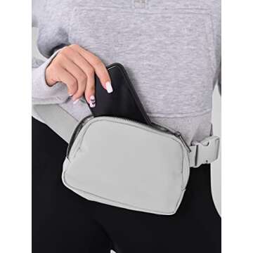 Belt Bag for Women Fanny Pack Dupes Mini Fanny Pack Crossbody Lemon Bags for Women and Men Waterproof-Everywhere Belt Bag Grey