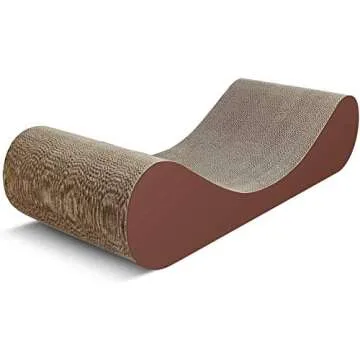 FluffyDream Cat Scratcher Cardboard, Scratching Pad House Bed Furniture Protector, Infinity Shape, Curved (Brown, Bone)
