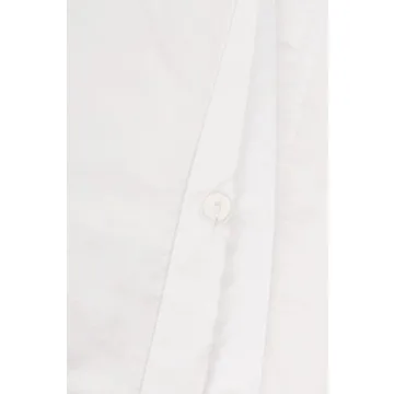 Pinzon Hotel Stitch Egyptian Cotton Duvet Cover King Size White Aqua