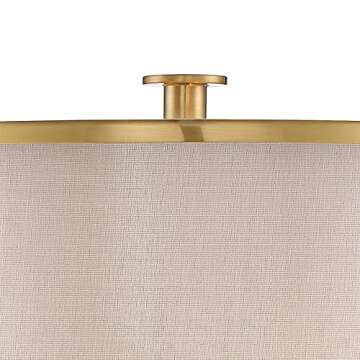 Possini Euro Granview Lamp 32.5" Brass Shade Nightstand