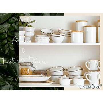 ONEMORE Serving Bowls for Entertaining, Large Serving Dishes Set of 3 Serving Platters and Trays for Parties - Ceramic Oval Plates for Dinner Food Fruit Salad Side Dishes - 10/25/35 oz - Creamy White