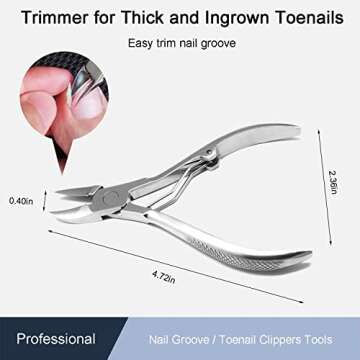 Podiatrist Nail Clippers, Professional Thick & Ingrown Toenail Clippers for Men & Seniors,Pedicure Clippers Toenail Cutters, Super Sharp Curved Blade Grooming Tool