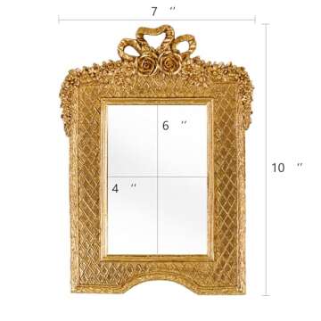 SDlumeiy Vintage 4x6 Photo Frame, Beautiful Resin Photo Frame with Glass, Gold Photo Frame for 4x6 i...
