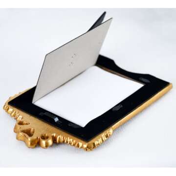 SDlumeiy Vintage 4x6 Photo Frame, Beautiful Resin Photo Frame with Glass, Gold Photo Frame for 4x6 inch Photo, Suitable for Wall Hanging or Tabletop Display Photo Frame (Gold 4x6)