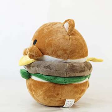 Hamburger Bear Plush 8 inches Soft Cute Design Cheese Burger for Decoration Food Party Gift