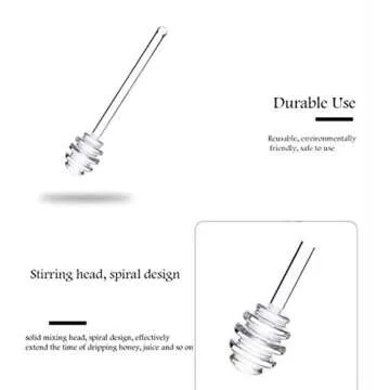 Glass Honey Dipper Sticks,Honey Dipper Spoons Stick Bee Honey Spoon Stirring Scooper For Durable Kitchen Honey Tools,2pcs