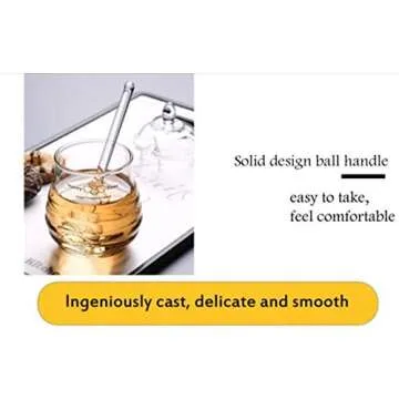 Glass Honey Dipper Sticks,Honey Dipper Spoons Stick Bee Honey Spoon Stirring Scooper For Durable Kitchen Honey Tools,2pcs