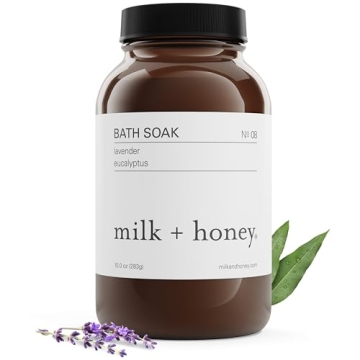 milk + honey Calming Bath Soak No. 8, Moisturizing Epsom Salt Bath Soak with Lavender and Eucalyptus...