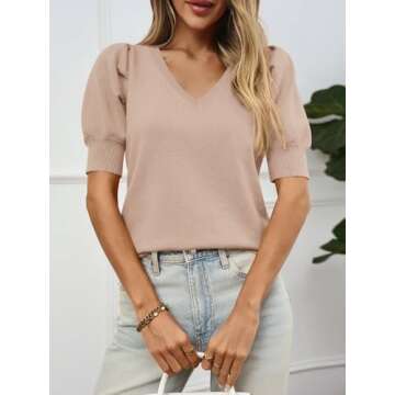 Stylish Women's Puff Sleeve Sweater Top for All Occasions