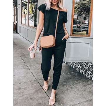 ANRABESS Jumpsuits for Women Summer Casual Loose Off Shoulder Soft Romper 2024 Spring Fashion One Pi...