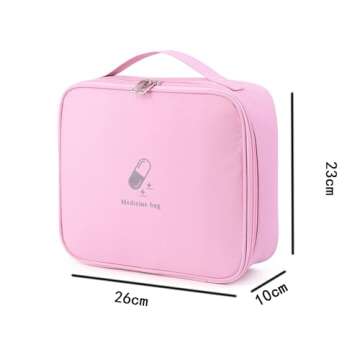 Linsiter Large First Aid Bag Empty - Portable Travel Pill Pouch for Family Outdoors