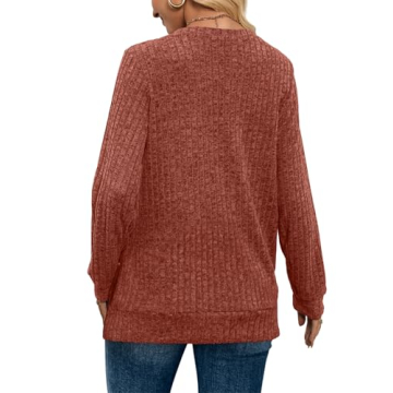 Modern Caramel V Neck Sweaters for Women 2024