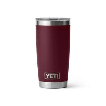 YETI Rambler 20 oz Tumbler, Stainless Steel, Vacuum Insulated with MagSlider Lid, Wild Vine Red