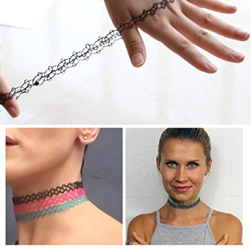 BodyJ4You 12PC Tattoo Choker Necklace for 90s Fashion