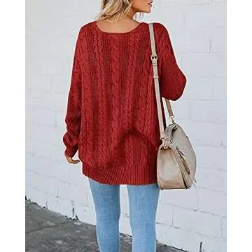 Plus Size Chunky Cable Knit Sweater for Women