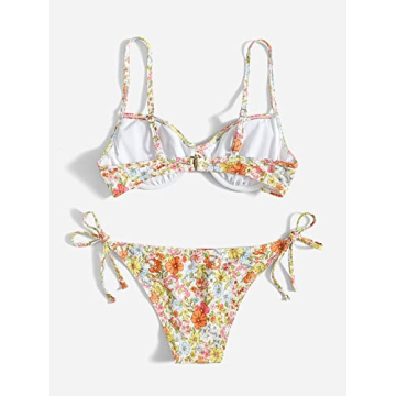 SOLY HUX Boho Floral Bikini Set High Waisted Swimsuits