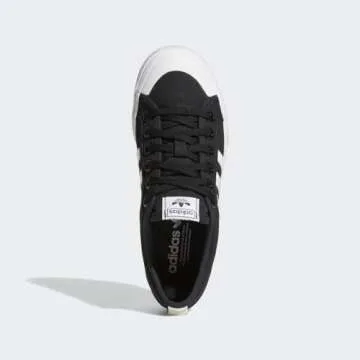 adidas Originals Women's Nizza Platform, Black/White/White, 6