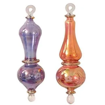 CraftsOfEgypt Set of 6 Egyptian Hand Blown Glass Christmas Ornaments Vintage Style for The Tree