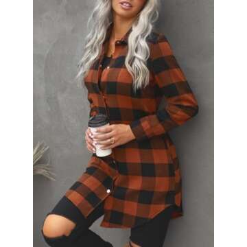 EVALESS Color Block Plaid Shacket Jacket Women's Fashion 2024
