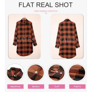 EVALESS Color Block Plaid Shacket Jacket Women's Fashion 2024