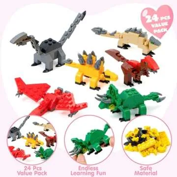 Fun Dinosaur Building Blocks for Kids’ Valentines