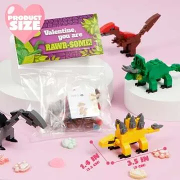 Fun Dinosaur Building Blocks for Kids’ Valentines