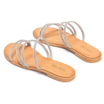 Stylish Rhinestone Slide Sandals for Women Summer Comfort