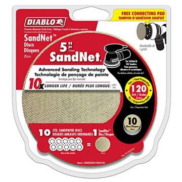 Diablo 5" 120 GRIT SANDNET Discs with Connection Pad for Efficient Sanding