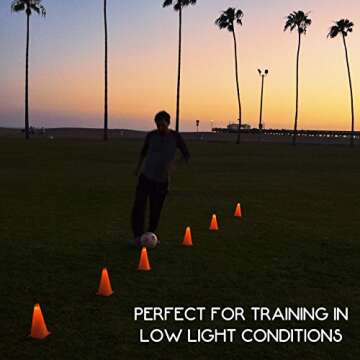 GoSports LED Light Up Sports Cones (6 Pack), 9 Inch