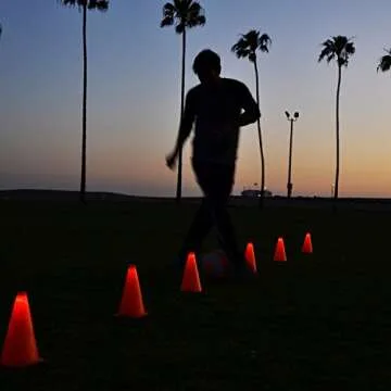 GoSports LED Light Up Sports Cones (6 Pack), 9 Inch