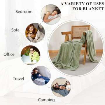 Simple&Opulence Sage Green Throw Blanket for Couch-Super Soft Fluffy Blankets for Women 50x70 Inches...