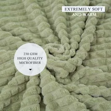 Simple&Opulence Sage Green Throw Blanket for Couch-Super Soft Fluffy Blankets for Women 50x70 Inches Cozy Lightweight Fleece Blanket for Home Decor