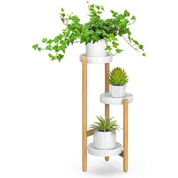 Wisuce Bamboo Plant Stands Indoor - 3 Tier Durable Plant Display Rack